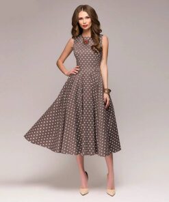 Vintage Polka Dot Midi Dress