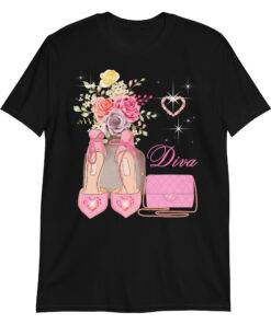 Diva Designer Shoes Bag Pink Roses T-Shirt