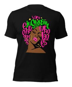 Just a Girl Who Loves Christmas Afro Pink t-shirt