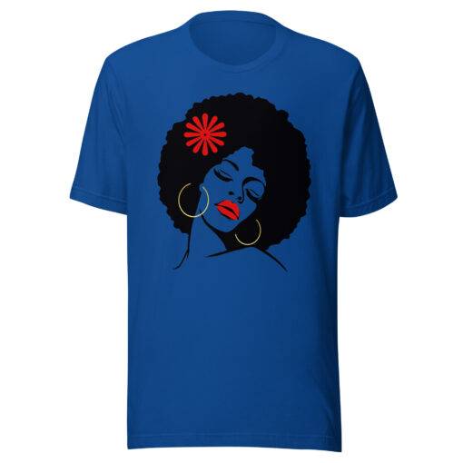 Red Flower Afro Black Woman t-shirt
