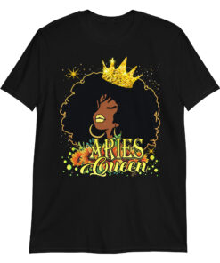Black Girl Magic Crown Afro Aries Queen T-Shirt