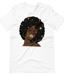 Black Girl Magic Afro Gold Stars T-shirt
